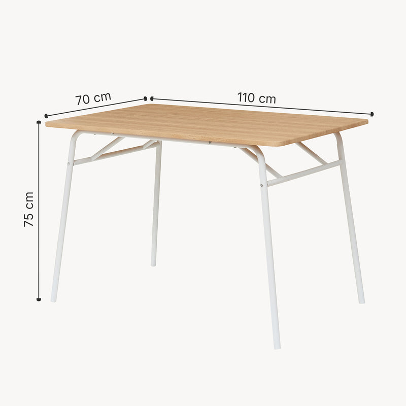 Schizzo in scala Set da Pranzo Omso Tavolo 110x70 cm e 4 Sedie Imbottite [en.casa]