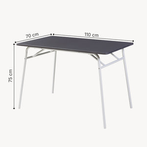 Set da Pranzo Omso Tavolo 110x70 cm e 4 Sedie Imbottite [en.casa]
