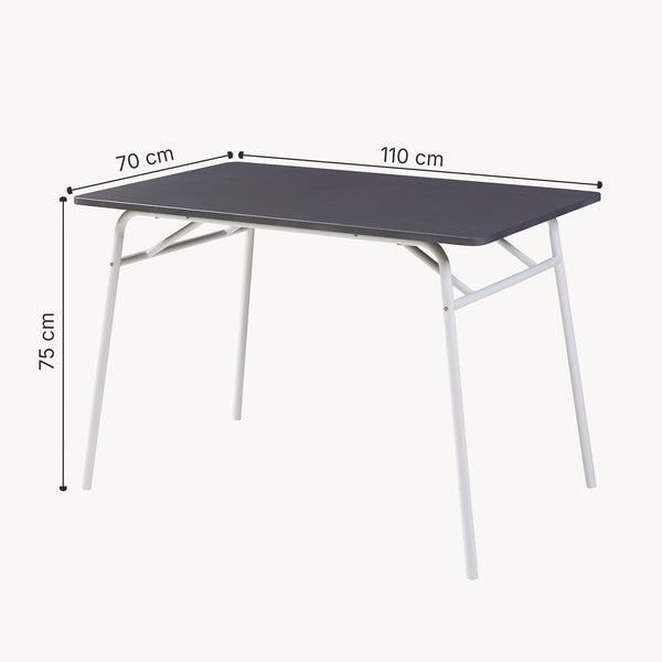 Set da Pranzo Omso Tavolo 110x70 cm e 4 Sedie Imbottite [en.casa]