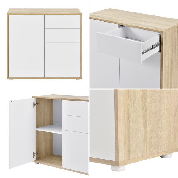 Commode Paarl 74 x 79 x 36 cm avec 2 portes [en.casa]