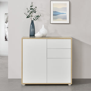 Commode Paarl 74 x 79 x 36 cm avec 2 portes [en.casa]