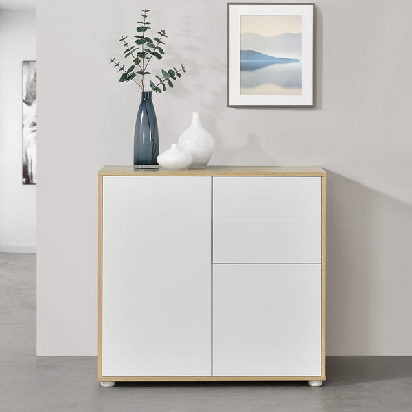 Commode Paarl 74 x 79 x 36 cm avec 2 portes [en.casa]