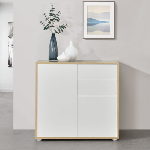 Commode Paarl 74 x 79 x 36 cm avec 2 portes [en.casa]