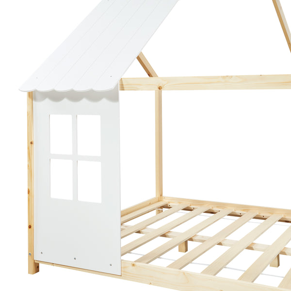 Halboffenes Kinderbett Tostedt mit Matratze  [en.casa]