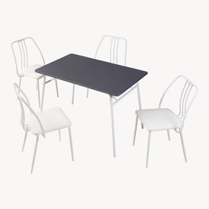 Set da Pranzo Omso Tavolo 110x70 cm e 4 Sedie Imbottite [en.casa]