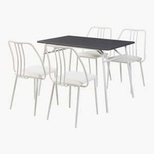 Set da Pranzo Omso Tavolo 110x70 cm e 4 Sedie Imbottite [en.casa]