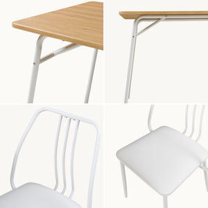 Set da Pranzo Omso Tavolo 110x70 cm e 4 Sedie Imbottite [en.casa]