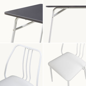 Set da Pranzo Omso Tavolo 110x70 cm e 4 Sedie Imbottite [en.casa]