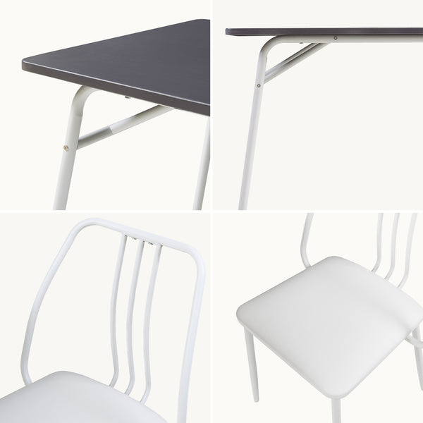 Set da Pranzo Omso Tavolo 110x70 cm e 4 Sedie Imbottite [en.casa]