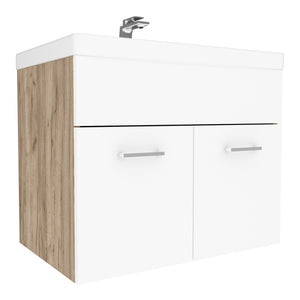 Set da Bagno Krildihana Mobile Sottolavabo con Lavabo Armadio a Colonna e Specchio - Vari Colori [en.casa]