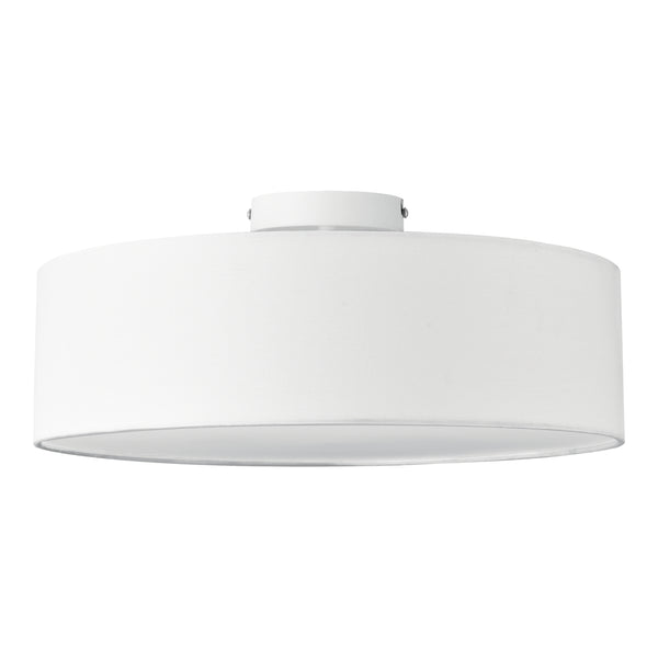 Plafoniera Rotonda Omaha Rivestita in Tessuto Traslucido AxØ 12x45 cm - Vari Colori lux.pro
