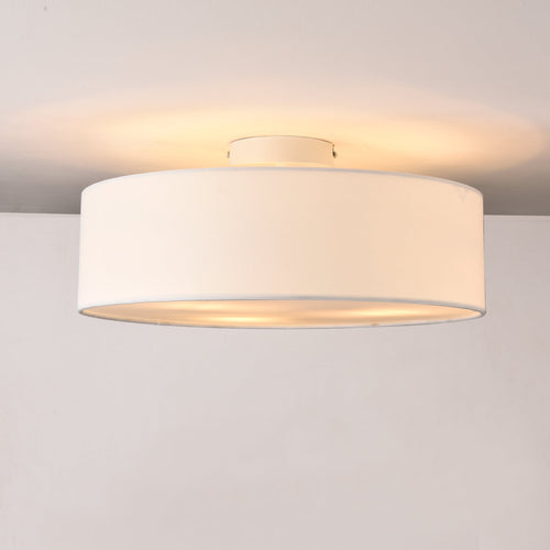 Plafoniera Rotonda Omaha Rivestita in Tessuto Traslucido AxØ 12x45 cm - Vari Colori lux.pro