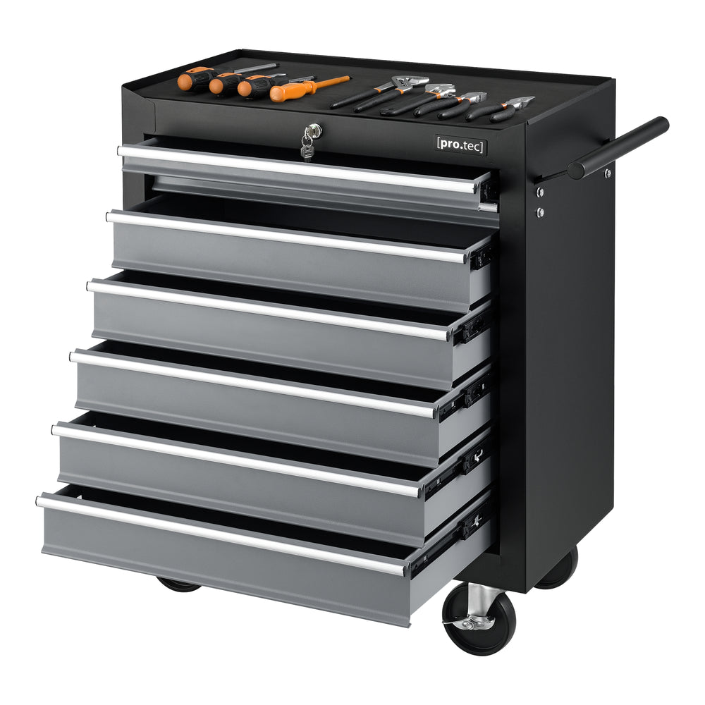 Chariot d'Atelier pour Outils Noir Argenté [pro.tec]