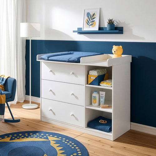 Wickelkommode Beldinupp mit Wickelaufsatz [en.casa]