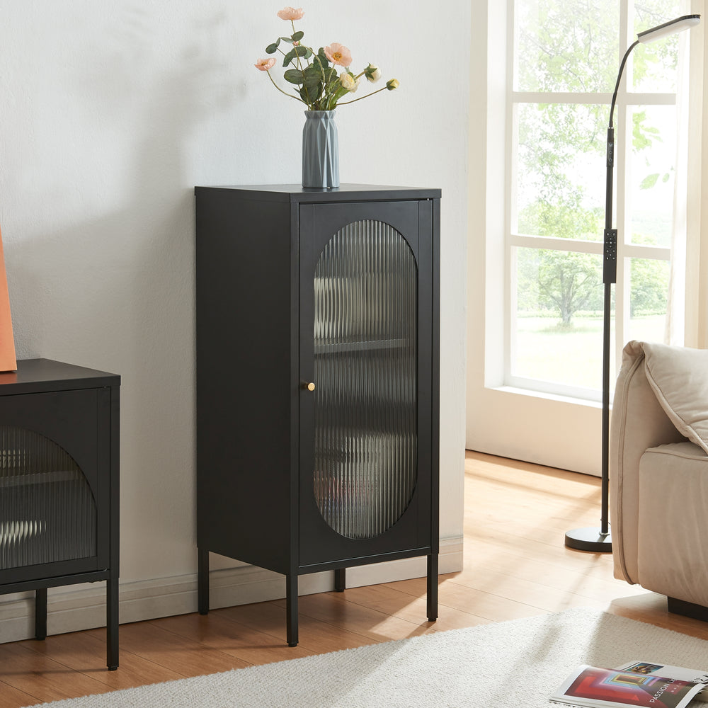 Armoire d’appoint Karlskrona 102x43x40 cm noir, mat [en.casa] - premiumXL
