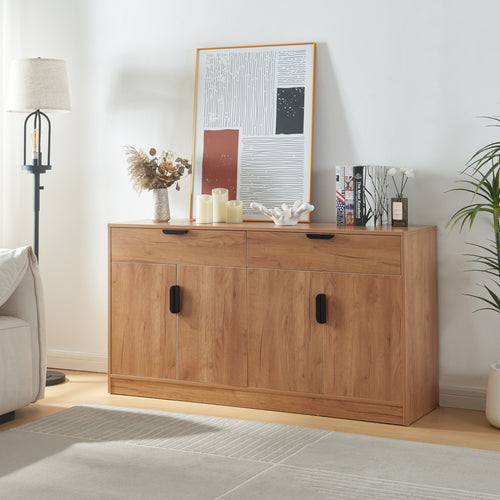 Credenza Varkaus 75x140x40cm MDF effetto rovere [en.casa] - premiumXL
