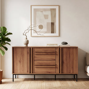 Buffet Kilmandar 150x40x79 cm aspect noyer [en.casa]