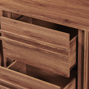 Buffet Kilmandar 150x40x79 cm aspect noyer [en.casa]