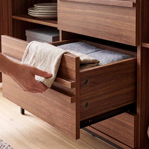 Buffet Kilmandar 150x40x79 cm aspect noyer [en.casa]