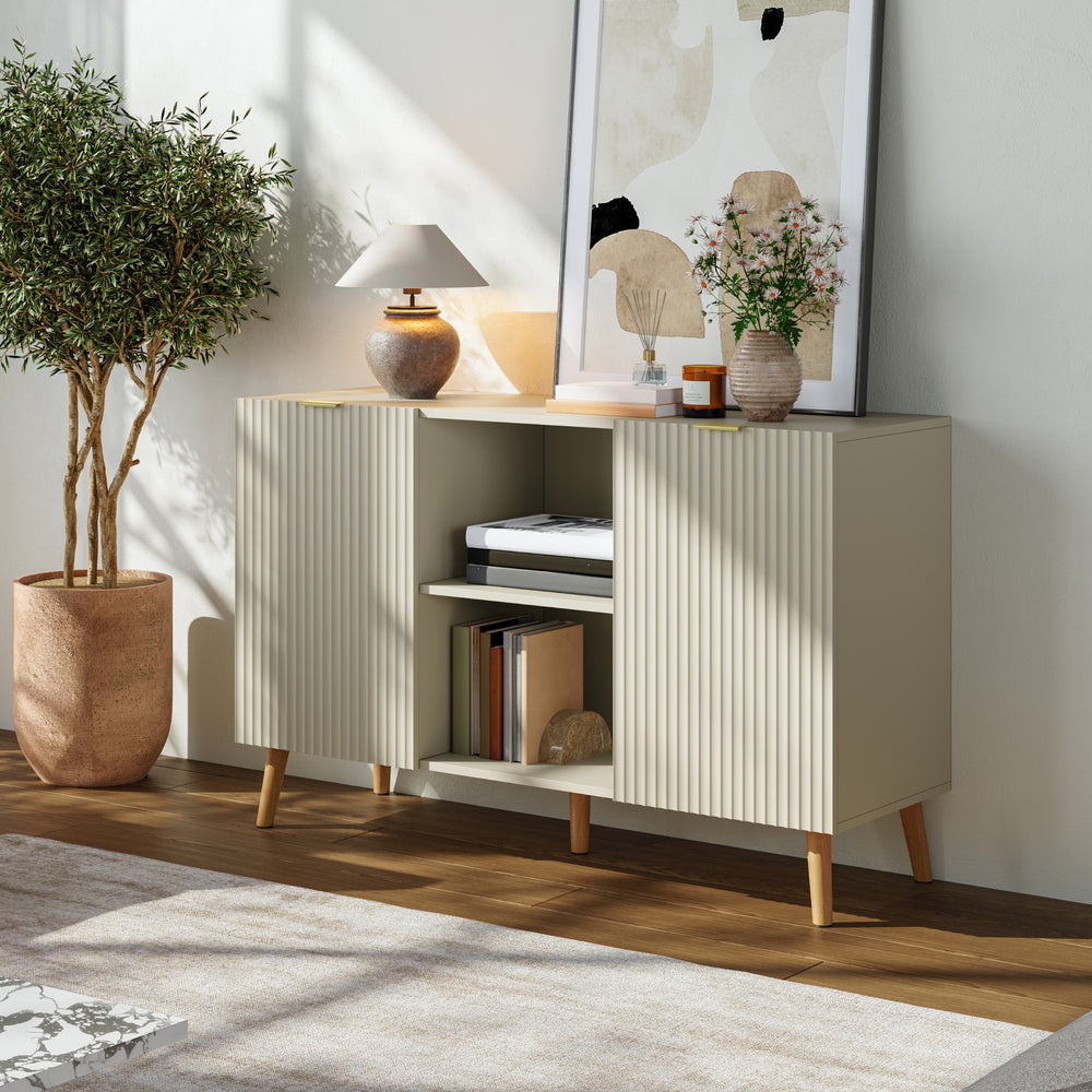 Credenza Nand Madia con Ante Scanalate 120x40x76 cm [en.casa] 