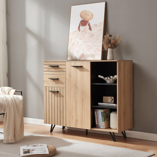 Buffet Noppen effet chêne [en.casa] 
