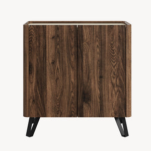 Credenza Trorlon a 2 Ante Mobile Contenitore 83x80x40 cm - Effetto Noce/Travertino [en.casa]