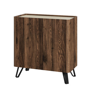 Credenza Trorlon a 2 Ante Mobile Contenitore 83x80x40 cm - Effetto Noce/Travertino [en.casa]