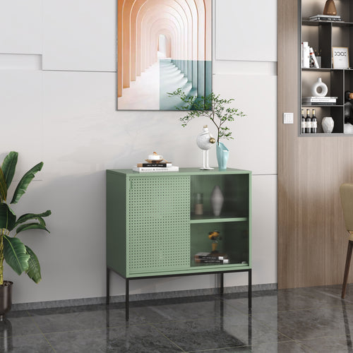 Credenza Eidsvoll 80x45x85cm verde [en.casa] - premiumXL