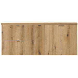 Set NEWPORT 3 Mobili Pensili Sottolavabo con Piano di Lavoro - Effetto Rovere [en.casa] 