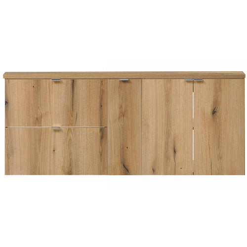 Set NEWPORT 3 Mobili Pensili Sottolavabo con Piano di Lavoro - Effetto Rovere [en.casa] 