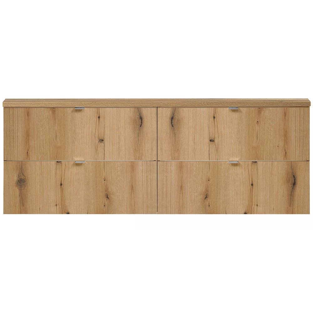 Meuble sous lavabo double NEWPORT avec tiroirs effet chêne [en.casa] 
