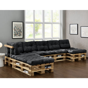 Set di Cuscini per Mobili in Pallet / Bancale EPAL Composti di 4 Cuscini di Seduta e 6 Cuscini Schienali - Impermeabili, Trapuntati, Imbottiti - Vari Colori