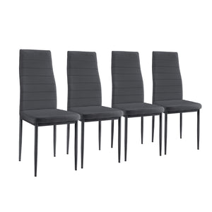 Set da Sala da Pranzo Tavolo con 4 Sedie Gambe in Acciaio Rivestimento in Similpelle [en.casa]