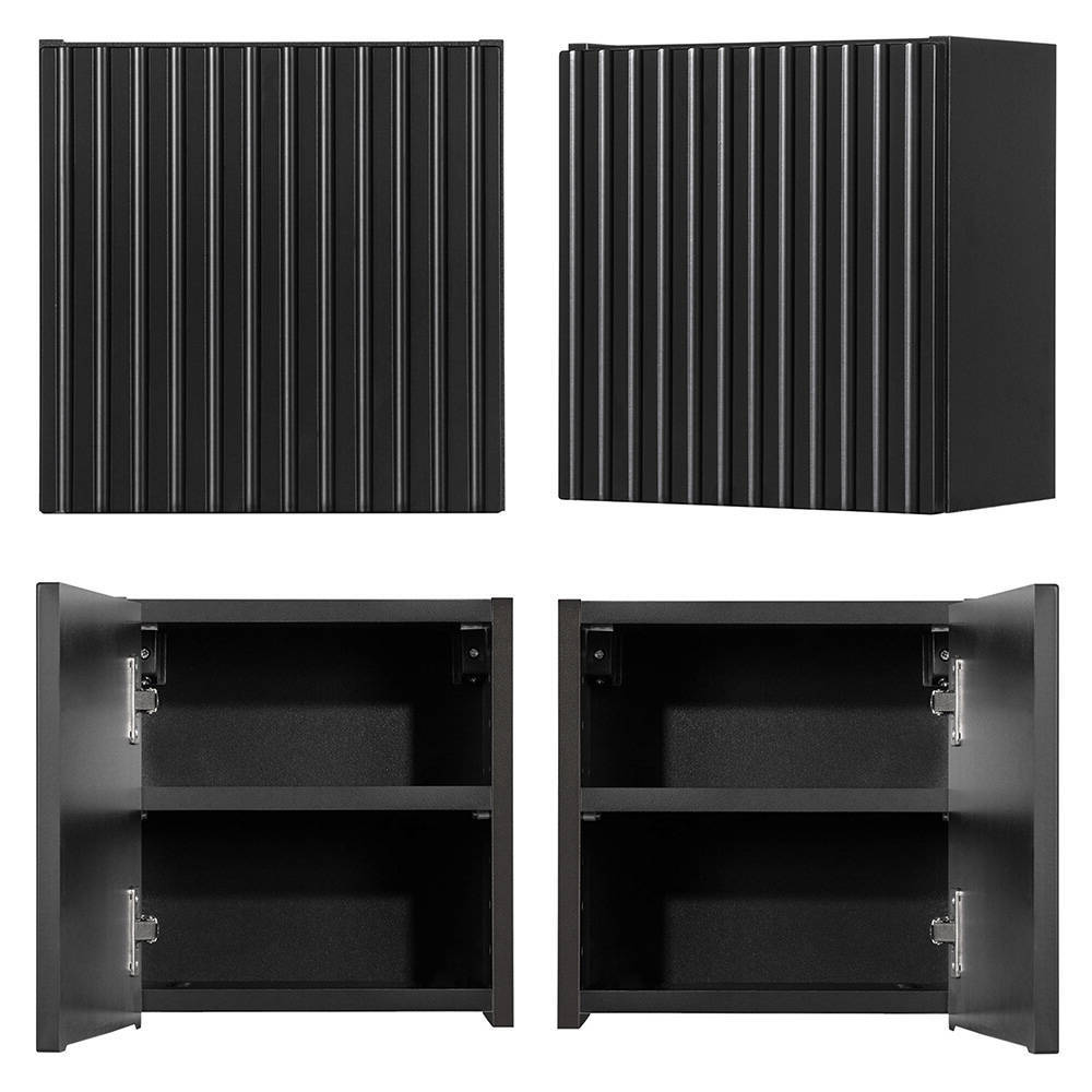 Armoire murale de salle de bain Newport noir [en.casa]