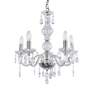 [lux.pro] lustre luminaire suspendu plafonnier (5 x socles E14)(env. 150,0 cm Ø : 52,0 cm) lampe à suspension lampe 5 flammes cristal