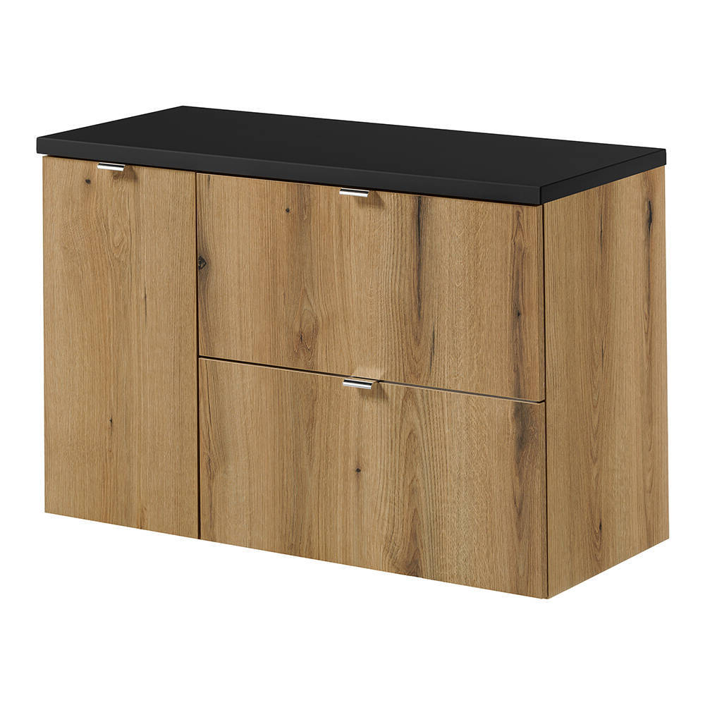 Waschtischunterschrank Skelbolu mit 2 Schubladen und 1 Tür [en.casa]