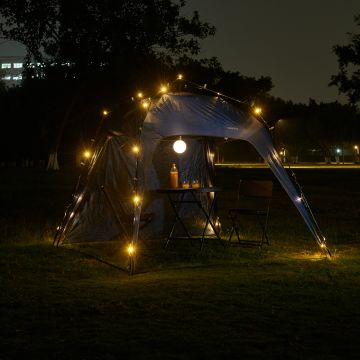 Klappbarer Pavillon mit LED Beleuchtung 2,5x2,5 Meter [pro.tec]