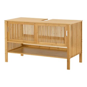 Waschbeckenunterschrank Hvaler 60x100x45cm Bambus [en.casa]