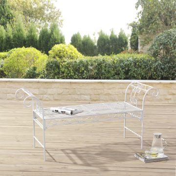 Gartenbank Cossila 70x147x46 cm Weiß en.casa