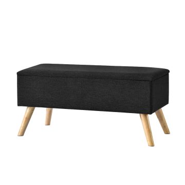 Sitztruhe Salford 79x39,5x39,5 cm Schwarz [en.casa]