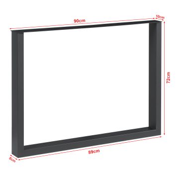 Tischgestell 2er Set Makers Stahl 72x90 cm Schwarz [en.casa]