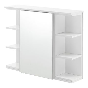 Badezimmerschrank Harstad 64x80x20 cm Weiß [en.casa]