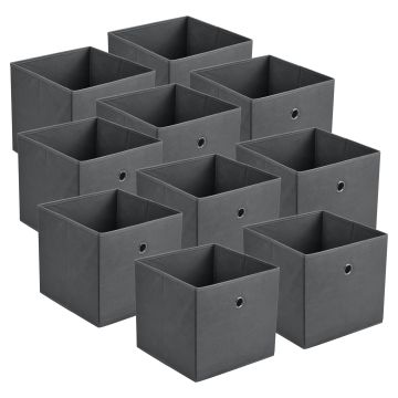 Faltbox 10er-Set 30x30x28 cm Vliesstoff versch. Farben en.casa