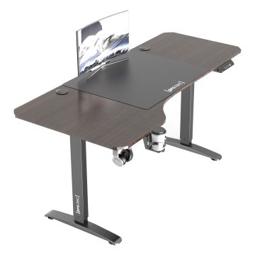 Höhenverstellbarer Tisch Oxnard elektrisch 160x75cm Walnuss-Optik [pro.tec]