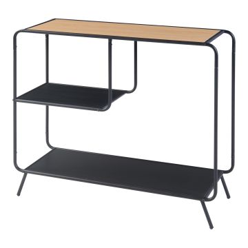 Konsolentisch Krødsherad 83x102x36cm Schwarz/Eiche [en.casa]