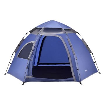 Campingzelt Nybro Pop Up Kuppelzelt 240x205x140cm Blau [pro.tec]