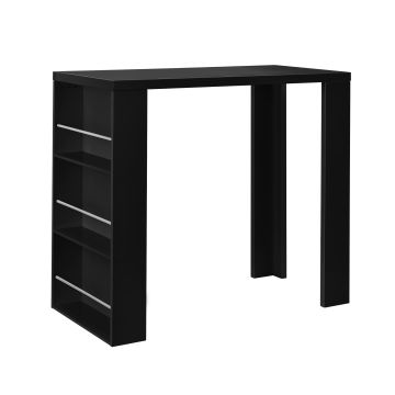 Bartisch Bonn 117 x 57 x 106,5 cm mit 3 Fächern Schwarz en.casa