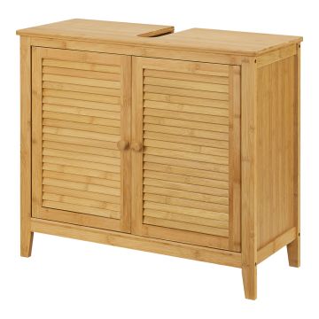 Bambus Waschbeckenunterschrank Värmdö 60x67x30cm [en.casa]