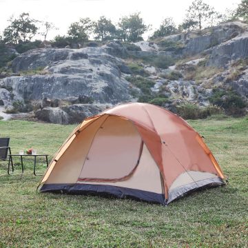 Campingzelt für 2 Personen in Rostbraun [pro.tec]