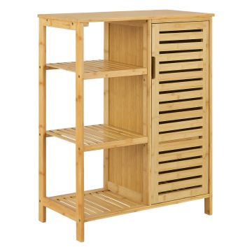 Badezimmerschrank Vetlanda Bambus 87x66x33 cm [en.casa]